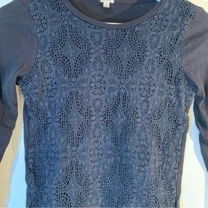 JCrew Navy Long Sleeve Shirt Women’s Size XS